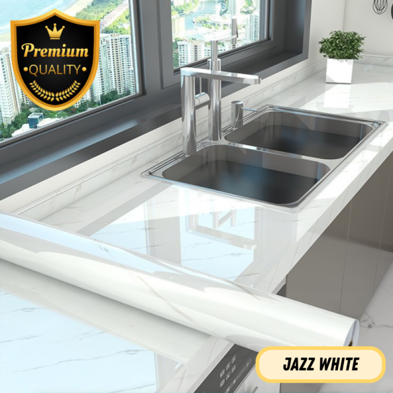 Kitchen Marble Sticker - Jazz White - 55/ctn - 60cm*2m Kitchen Marble Sticker - Jazz White - 55/ctn - 60cm*2m