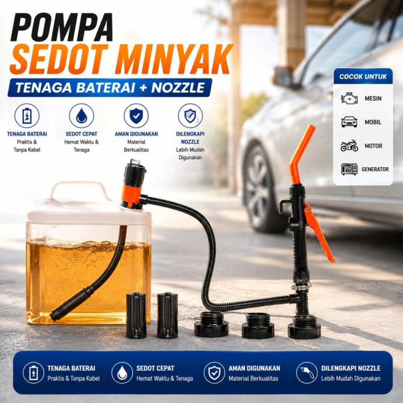 Pompa Sedot Minyak Tenaga Baterai + Nozzle