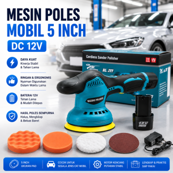 Mesin Amplas dan Poles Portable DC 12V