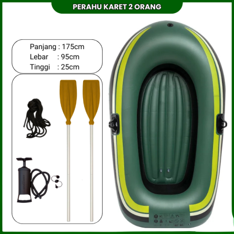 Perahu Karet 2 Orang Hijau