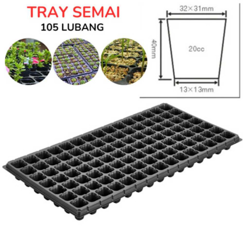 Tray Semai 105 Lubang Sayuran Pot Benih Bibit Tanaman Hidroponik Tray Semai 105 Lubang Sayuran Pot Benih Bibit Tanaman Hidroponik