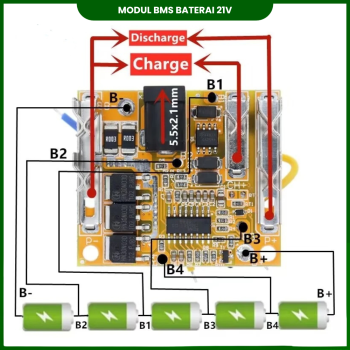 Modul BMS Baterai 21V - 3 Mosfet Modul BMS Baterai 21V - 3 Mosfet