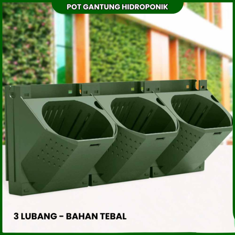 Pot Tanaman Gantung Dinding Tembok 3 Lubang