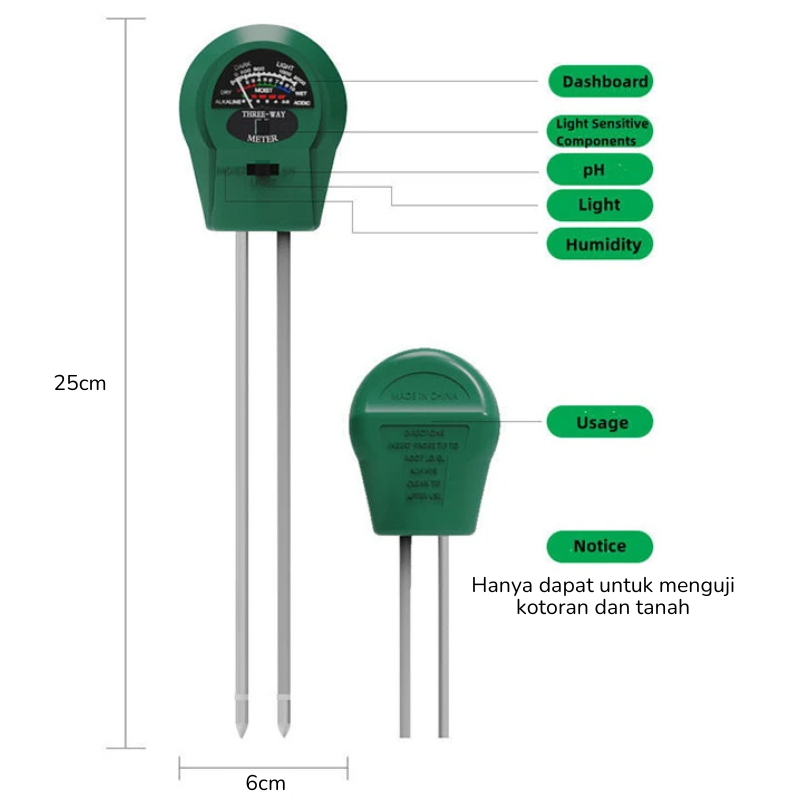 PH Meter Tanah Alat Ukur Kelembaban Soil Tester PH Meter Tanah Alat Ukur Kelembaban Soil Tester