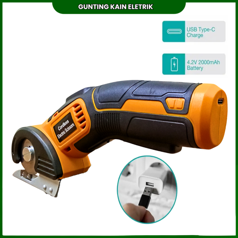 Gunting Kain Elektrik Power Baterai 2000 mAh Gunting Kain Elektrik Power Baterai 2000 mAh