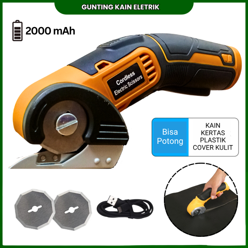 Gunting Kain Elektrik Power Baterai 2000 mAh Gunting Kain Elektrik Power Baterai 2000 mAh