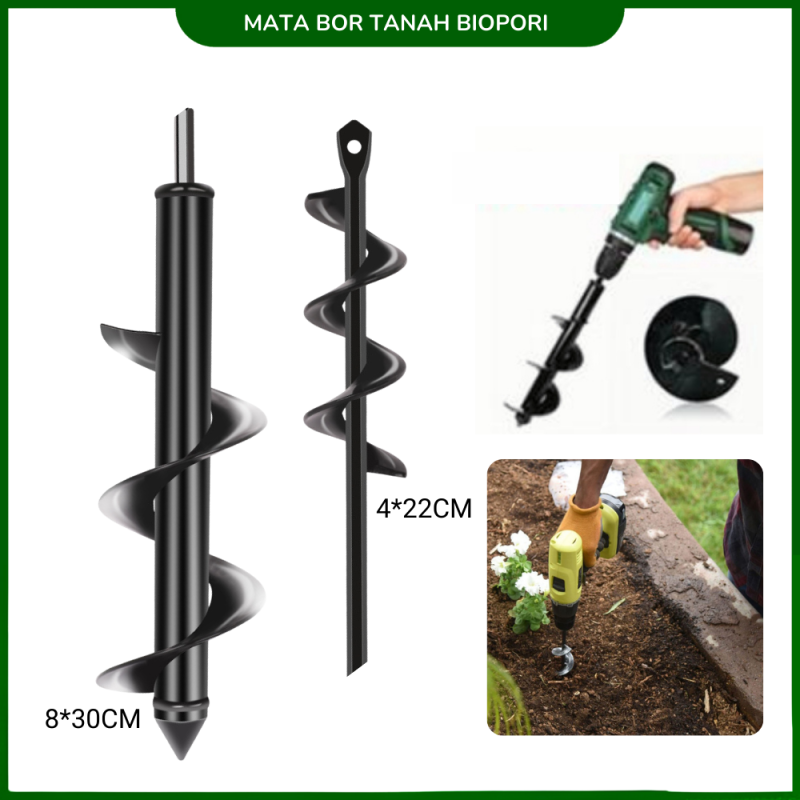 Mata Bor Biopori Resapan Titanium Spiral Penggali Tanah Mata Bor Biopori Resapan Titanium Spiral Penggali Tanah