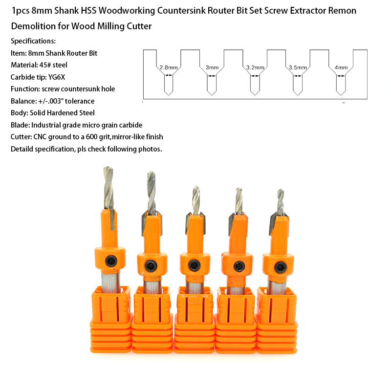 Mata Bor Countersink Kayu 8mm pembuat drat baut kayu sekrup kayu Mata Bor Countersink Kayu 8mm pembuat drat baut kayu sekrup kayu