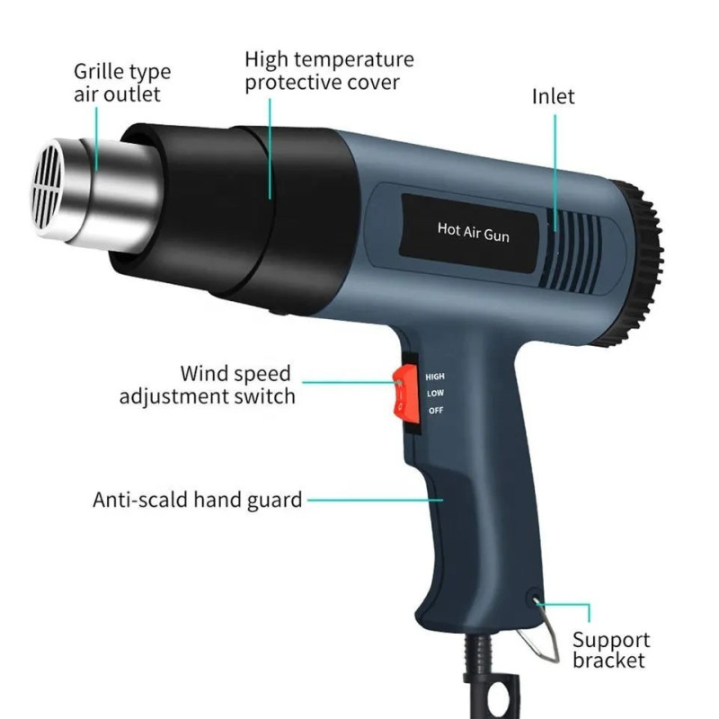 Hot Air Gun Blower Pemanas Stiker 1800 W Hot Air Gun Blower Pemanas Stiker 1800 W