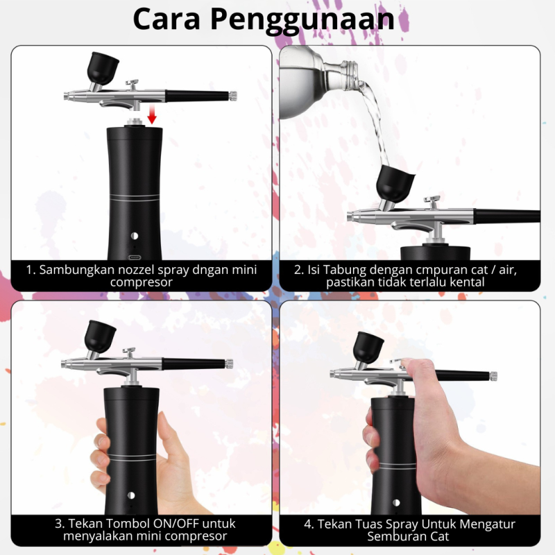 Mini Air Brush Kit Kompresor Airbrush Mini Spray paint Portable Mini Air Brush Kit Kompresor Airbrush Mini Spray paint Portable