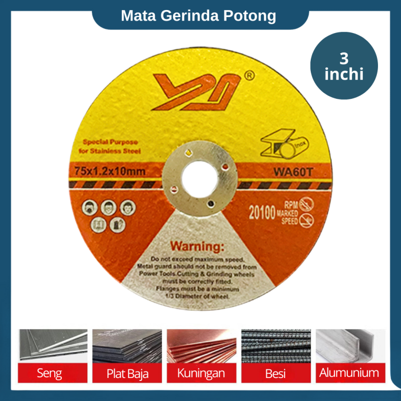 Mata Gerinda Potong Besi 3 Inci 3 pcs Mata Gerinda Potong Besi 3 Inci 3 pcs