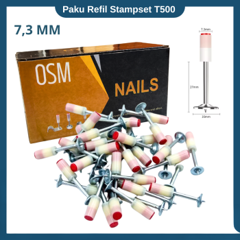 Paku refil stampset t500 ukuran 7,3 mm paku beton 200 pcs Paku refil stampset t500 ukuran 7,3 mm paku beton 200 pcs