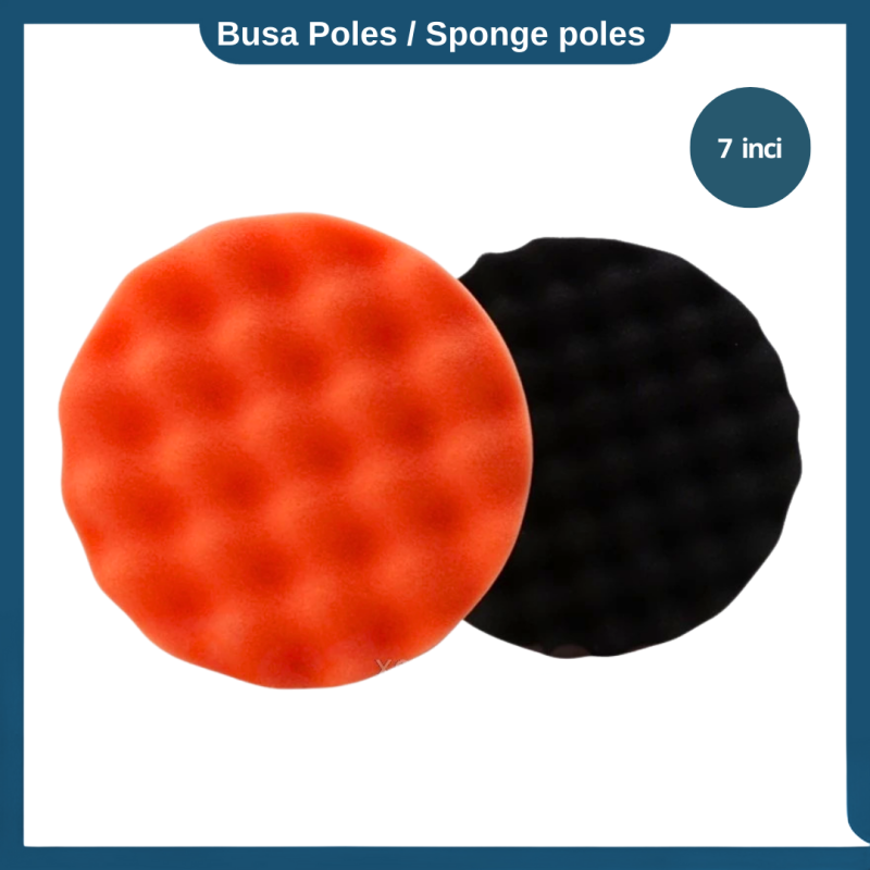 Busa Mesin Poles 7 Inch Orange Dan Hitam Satu Set Busa Mesin Poles 7 Inch Orange Dan Hitam Satu Set