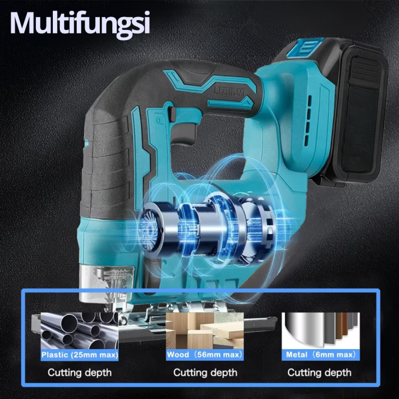 Mesin Gergaji Jigsaw Cordless Mesin Gergaji kayu Portable 20V Mesin Gergaji Jigsaw Cordless Mesin Gergaji kayu Portable 20V