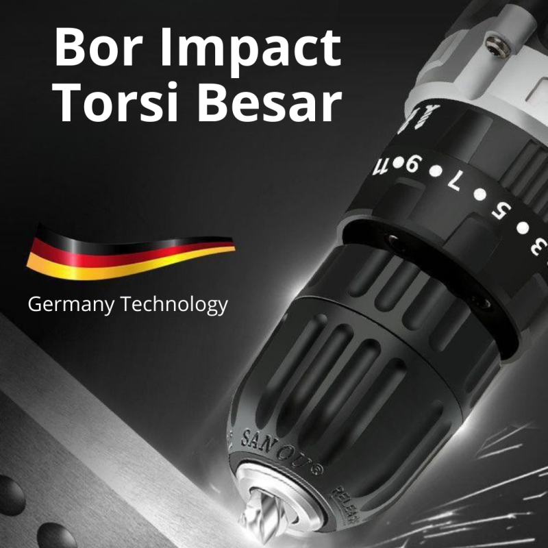 Bor Baterai 21 volt Lengkap Mesin Bor Portable obeng drill lengkap koper Bor Baterai 21 volt Lengkap Mesin Bor Portable obeng drill lengkap koper