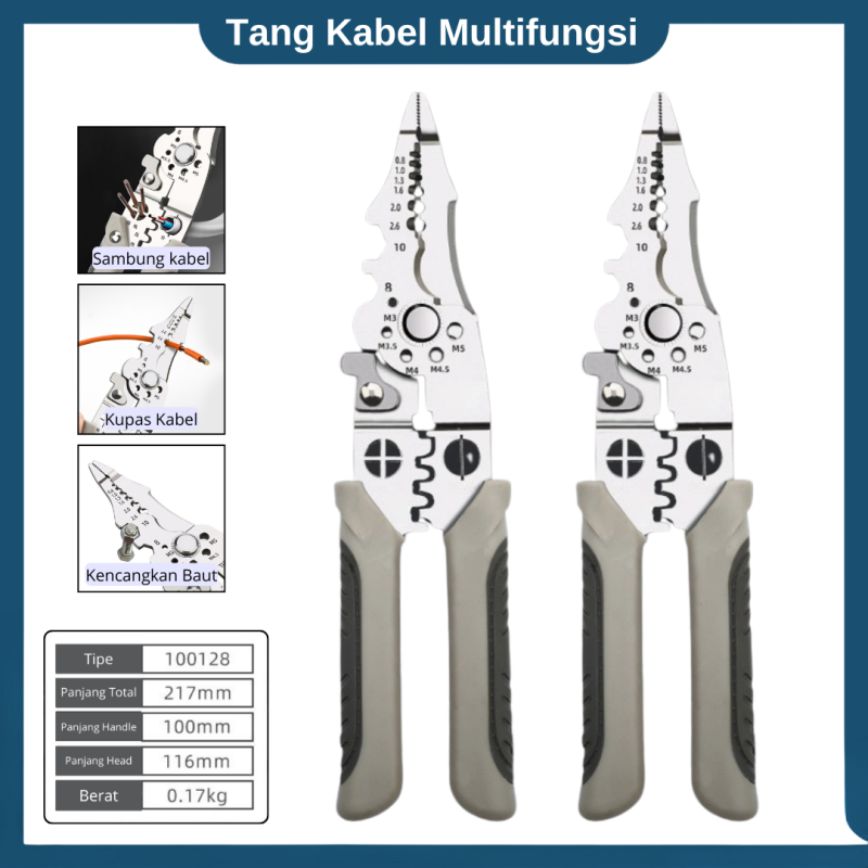 Tang Kabel Multifungsi Tang kupas kabel 28 in 1 Multifunctional pliers