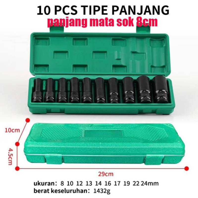 Impact Socket Mata Sok Kunci Impact Wrench 10 pcs Impact Socket Mata Sok Kunci Impact Wrench 10 pcs