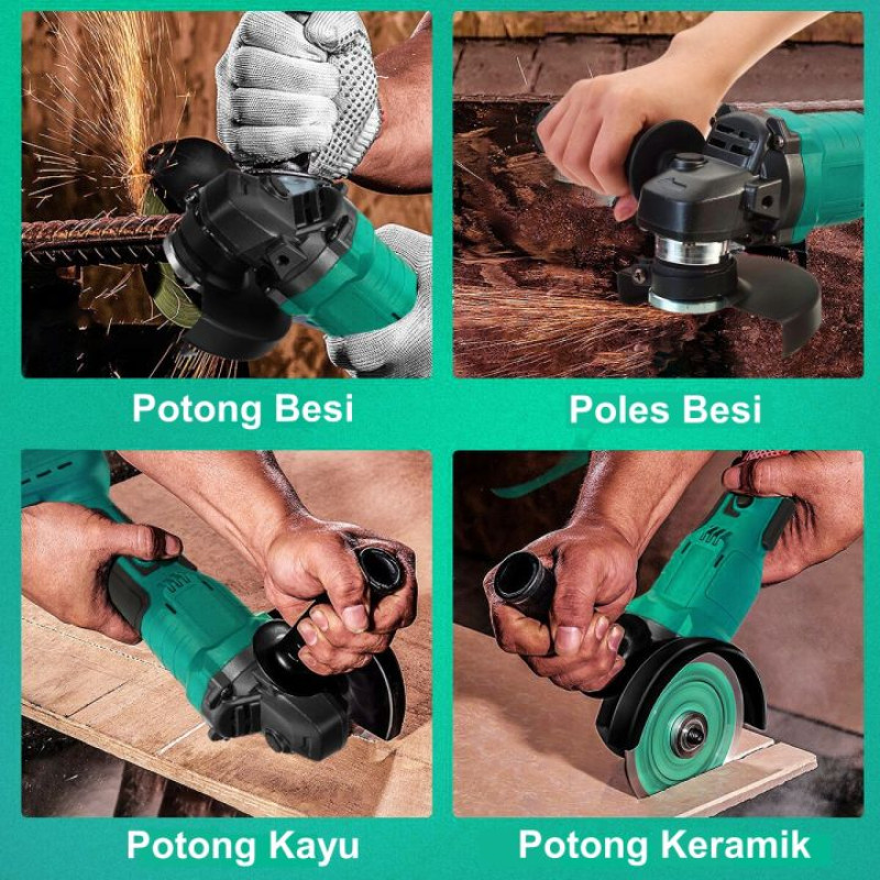 Mesin Gerinda Tangan Elektrik Tanpa Kabel 4 inchi Baterai 18 Volt Mesin Gerinda Tangan Elektrik Tanpa Kabel 4 inchi Baterai 18 Volt