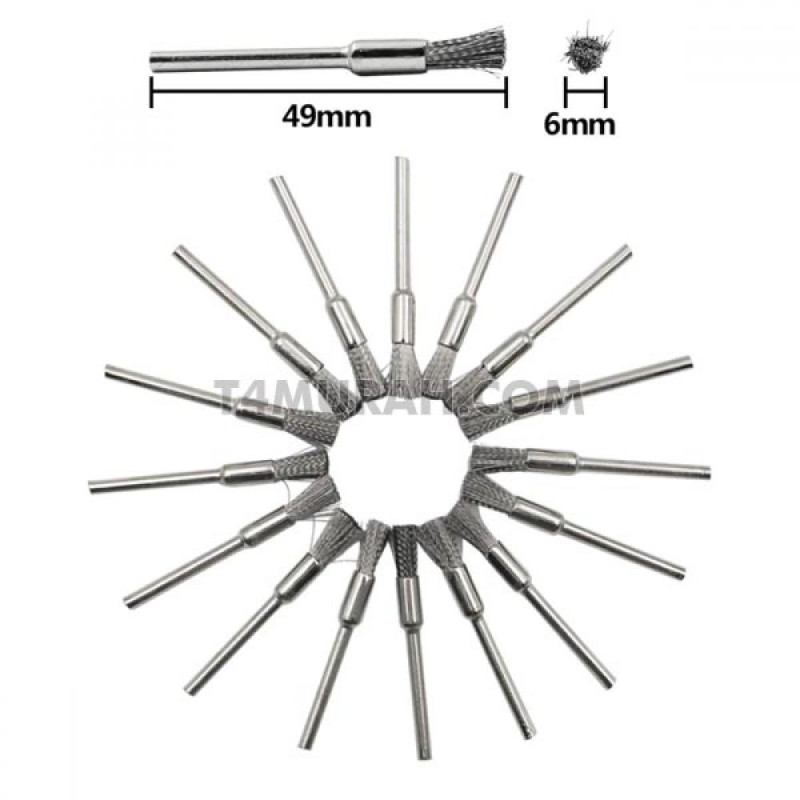 Sikat kawat 3 mm sikat baja mini 45 pcs pembersih karat Sikat kawat 3 mm sikat baja mini 45 pcs pembersih karat