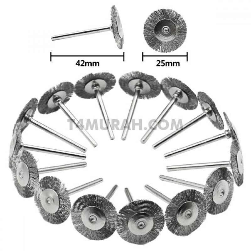 Sikat kawat 3 mm sikat baja mini 45 pcs pembersih karat Sikat kawat 3 mm sikat baja mini 45 pcs pembersih karat