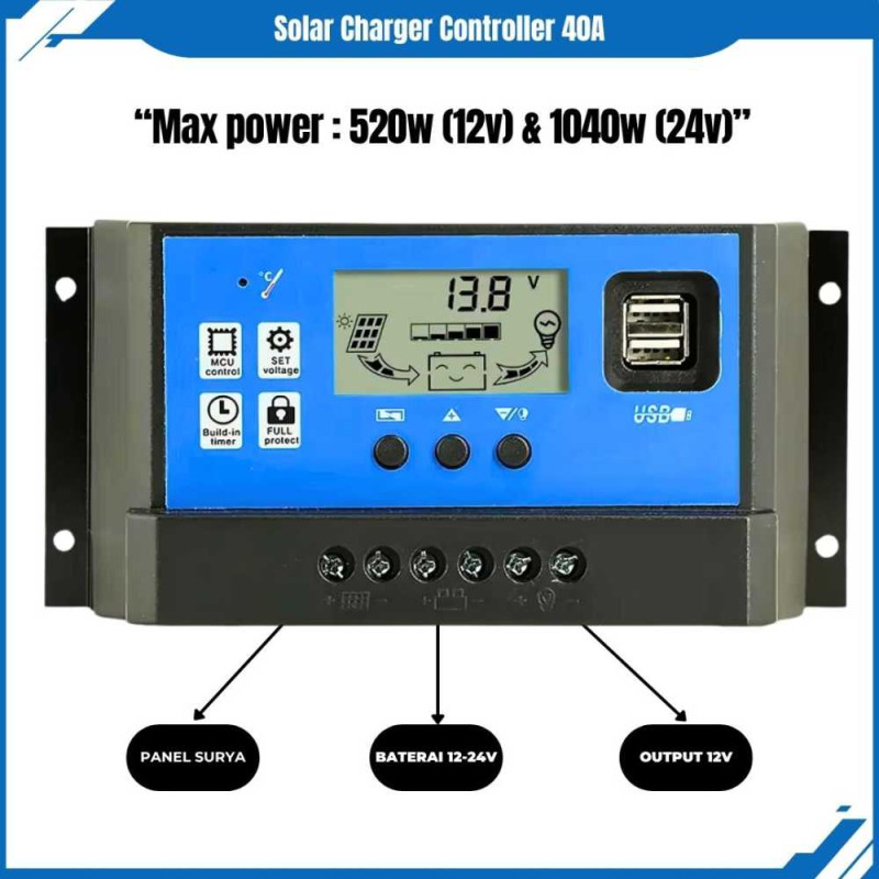 Solar Charger Controller 40A