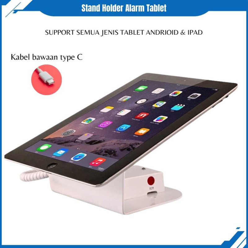 Alarm Tablet Holder Alarm Pengaman Ipad Support semua Jenis Tablet Max 14 Inch Alarm Tablet Holder Alarm Pengaman Ipad Support semua Jenis Tablet Max 14 Inch