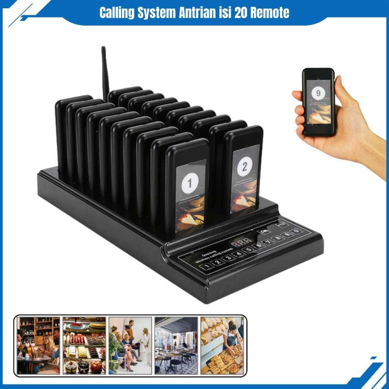 Calling System Restaurant 20 Pager Antrian Alat Tunggu Antri Nirkabel Calling System Restaurant 20 Pager Antrian Alat Tunggu Antri Nirkabel