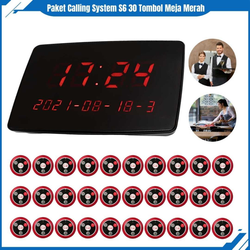 Calling System Bel Restoran Paket 30 Tombol Meja