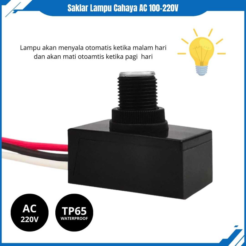 Saklar Lampu Otomatis Sensor Cahaya AC 220V Saklar Lampu Otomatis Sensor Cahaya AC 220V