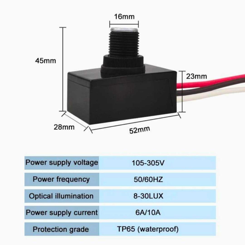 Saklar Lampu Otomatis Sensor Cahaya AC 220V Saklar Lampu Otomatis Sensor Cahaya AC 220V