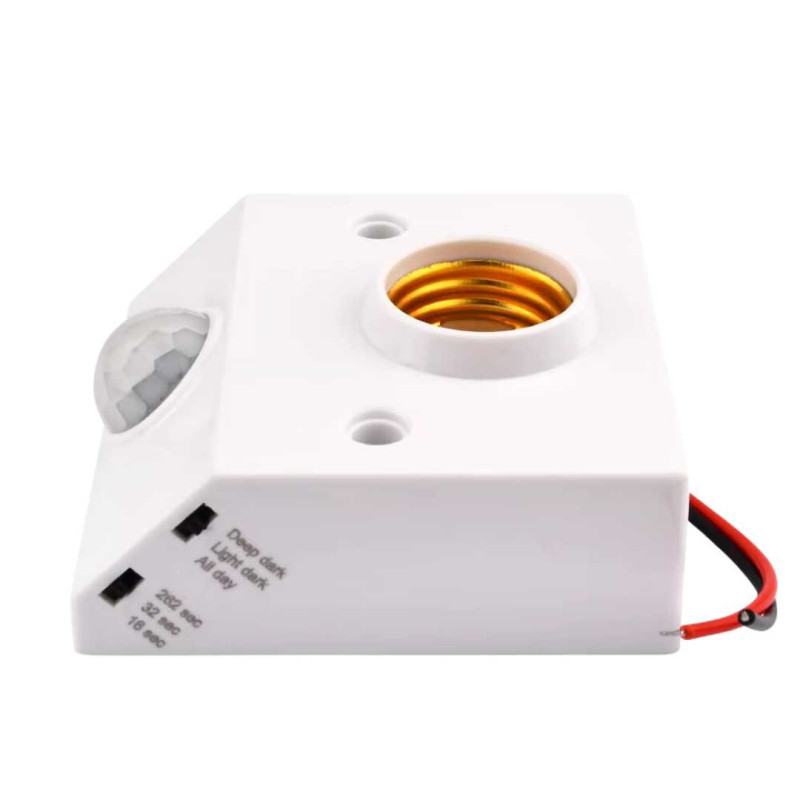 Fitting Lampu Otomatis Sensor Gerak PIR 16-300 Detik AC 220V Fitting Lampu Otomatis Sensor Gerak PIR 16-300 Detik AC 220V