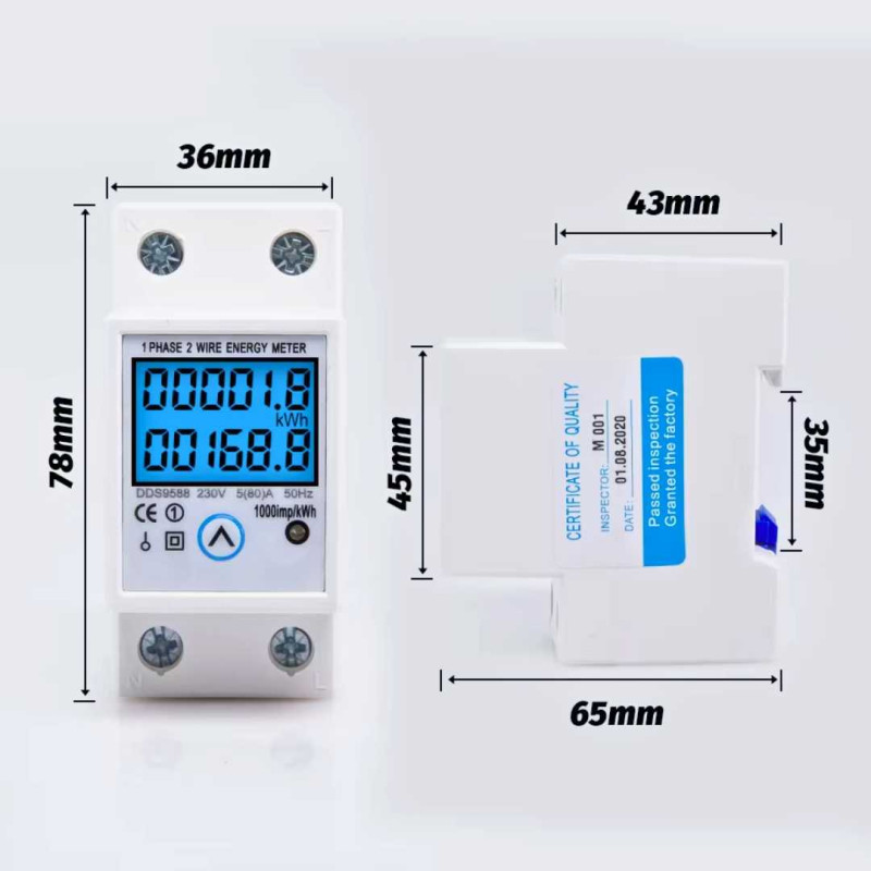 KWH Meter Digital 1 Phase Alat Pengukur Listrik Voltmeter Watt Meter KWH Meter Digital 1 Phase Alat Pengukur Listrik Voltmeter Watt Meter