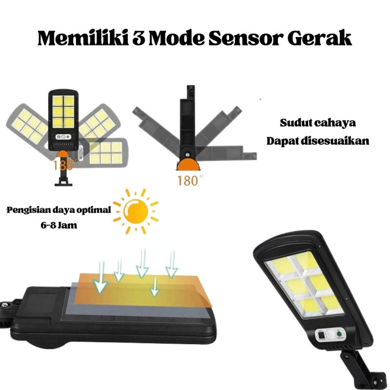 Lampu Jalan Sensor Tenaga Surya 120 COB Lampu Dinding 90W Waterproof Lampu Jalan Sensor Tenaga Surya 120 COB Lampu Dinding 90W Waterproof