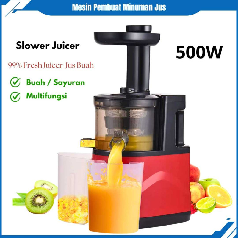 Mesin Pembuat Jus Slow Juicer Multifungsi Press Juicer Blender Jus 500W Mesin Pembuat Jus Slow Juicer Multifungsi Press Juicer Blender Jus 500W