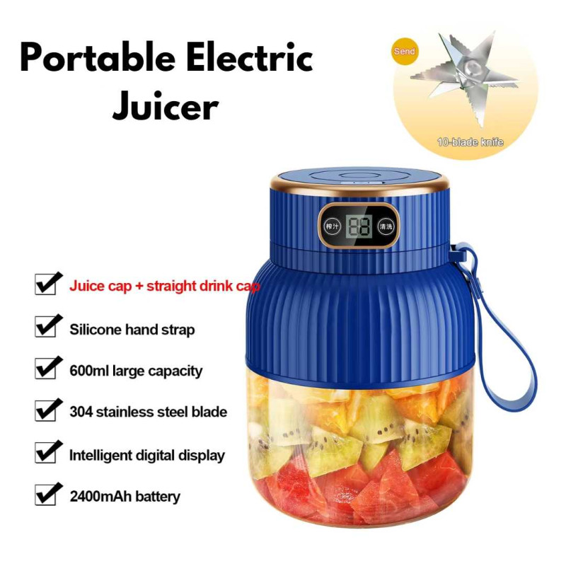 Blender Juicer Portable Juice Blender 10 Pisau Jus Belender Buah 600ml 2400mAh Blender Juicer Portable Juice Blender 10 Pisau Jus Belender Buah 600ml 2400mAh