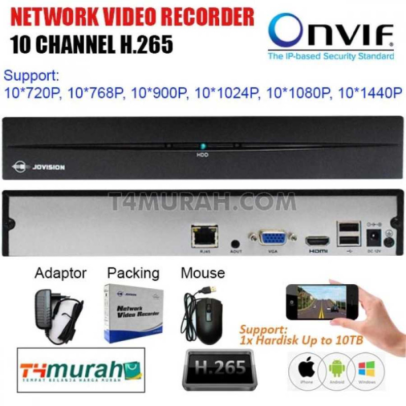 NVR Ip Camera Cctv Jovision 10 Channel H.265 NVR Ip Camera Cctv Jovision 10 Channel H.265