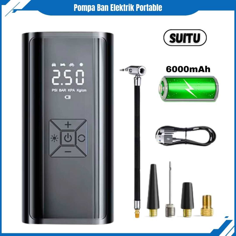Pompa Angin Mobil Portable Car Air Inflator Digital 150 PSI 6000mAh Pompa Angin Mobil Portable Car Air Inflator Digital 150 PSI 6000mAh