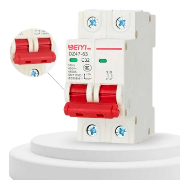 MCB DC 2P 500V 32A BEIYI DZ47-63DC 4500A Circuit Breaker Solar Panel PV MCB DC 2P 500V 32A BEIYI DZ47-63DC 4500A Circuit Breaker Solar Panel PV