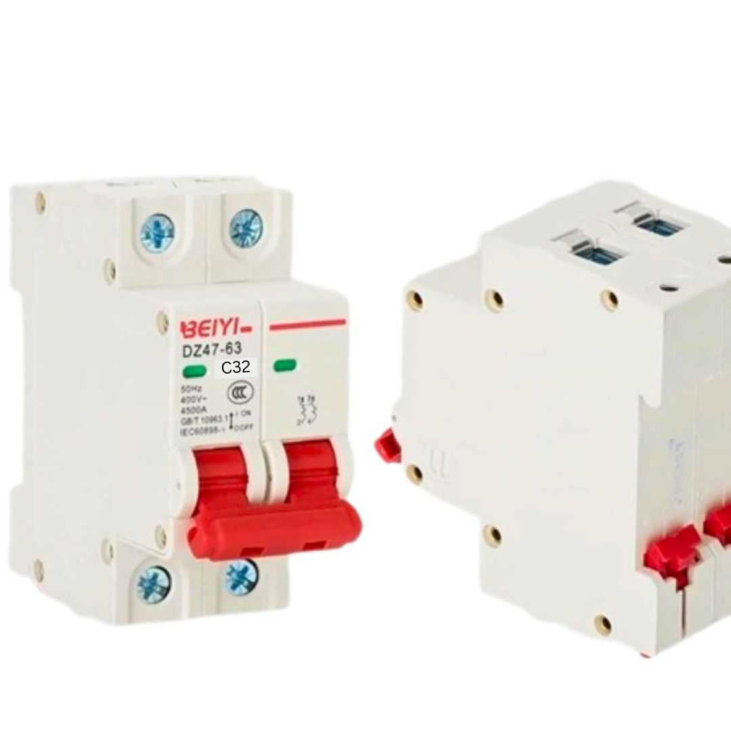 MCB DC 2P 500V 32A BEIYI DZ47-63DC 4500A Circuit Breaker Solar Panel PV MCB DC 2P 500V 32A BEIYI DZ47-63DC 4500A Circuit Breaker Solar Panel PV