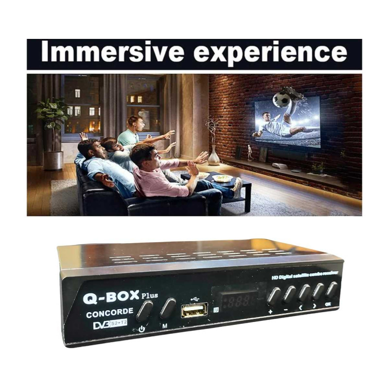 Q-BOX Set Top Box Digital Combo DVB S2+T2 Super HD Support Parabola Q-BOX Set Top Box Digital Combo DVB S2+T2 Super HD Support Parabola