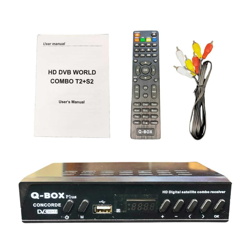 Q-BOX Set Top Box Digital Combo DVB S2+T2 Super HD Support Parabola Q-BOX Set Top Box Digital Combo DVB S2+T2 Super HD Support Parabola