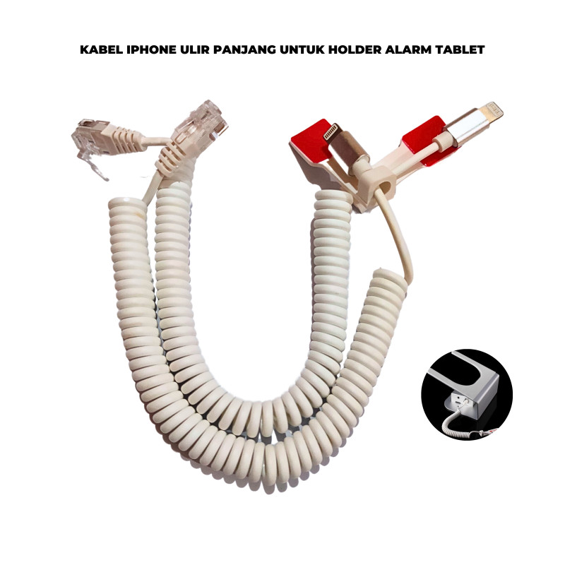 Kabel IPhone Display Alarm Tablet Ulir Panjang