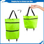 Tas Belanja Lipat Troli Roda Serbaguna Troly Shopping Bag Hijau