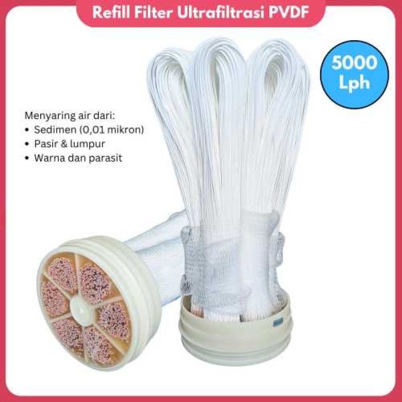 Refill Filter PVDF Ultrafiltrasi Kapasitas 5000 LpH Refill Filter PVDF Ultrafiltrasi Kapasitas 5000 LpH