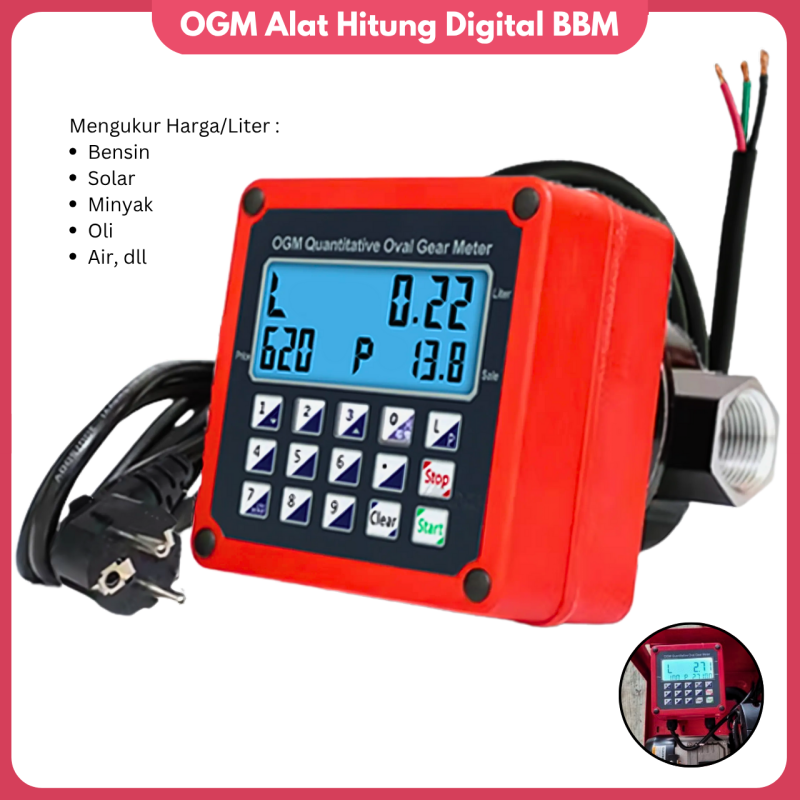 Oval Gear Meter AC 220V Meteran Pom Bensin Oval Gear Meter AC 220V Meteran Pom Bensin