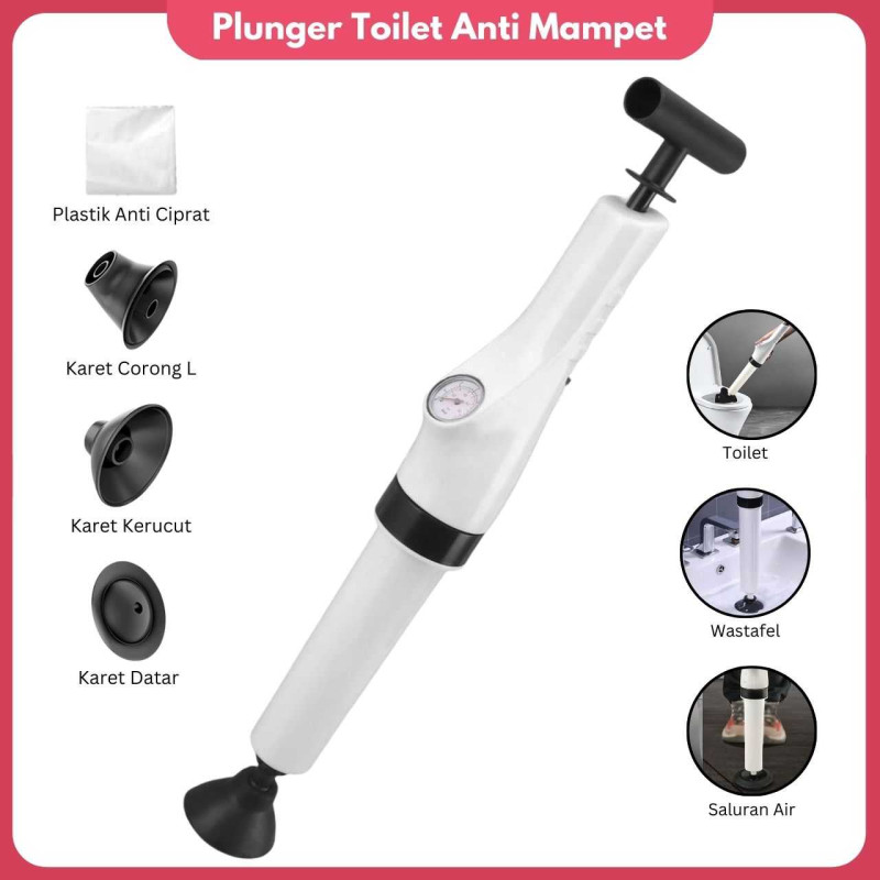 Plunger Toilet Anti Mampet Pompa Kloset Pendorong Saluran Air Tersumbat Plunger Toilet Anti Mampet Pompa Kloset Pendorong Saluran Air Tersumbat
