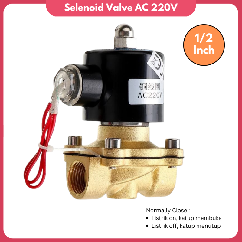 Selenoid Valve Katup Solenoida Pipa Air Stop kran Listrik AC 220V Selenoid Valve Katup Solenoida Pipa Air Stop kran Listrik AC 220V