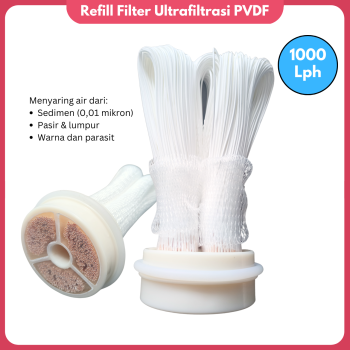 Refill Filter PVDF Ultrafiltrasi Kapasitas 1000 LpH Refill Filter PVDF Ultrafiltrasi Kapasitas 1000 LpH