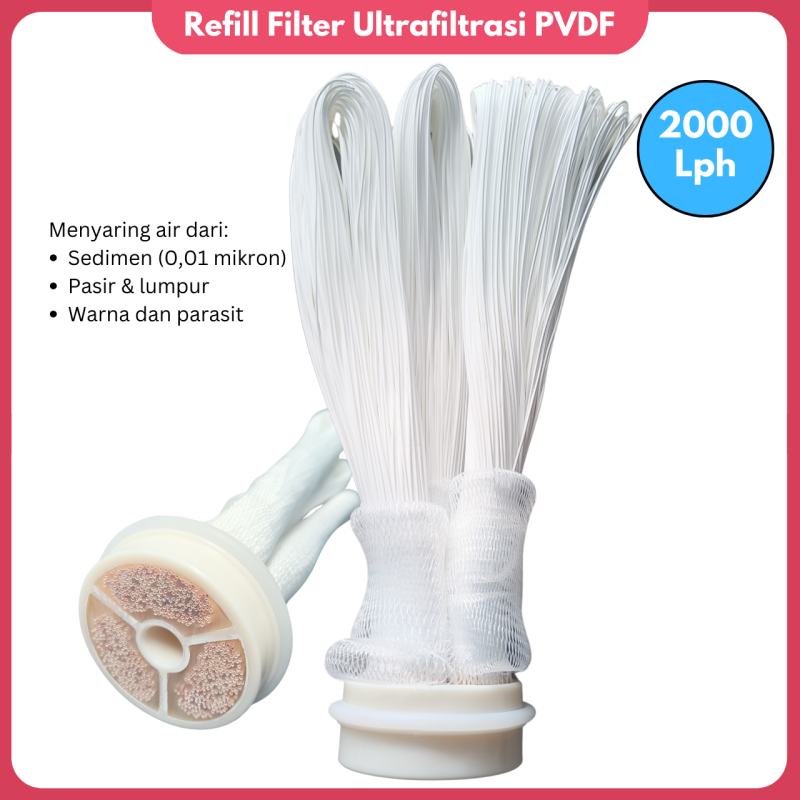 Refill Filter PVDF Ultrafiltrasi Kapasitas 2000 LpH Refill Filter PVDF Ultrafiltrasi Kapasitas 2000 LpH