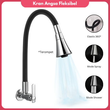 Kran Dapur Fleksibel Keran Angsa Wastafel Faucet Tap Flexible Kran Terompet 2 in 1 Kran Dapur Fleksibel Keran Angsa Wastafel Faucet Tap Flexible Kran Terompet 2 in 1